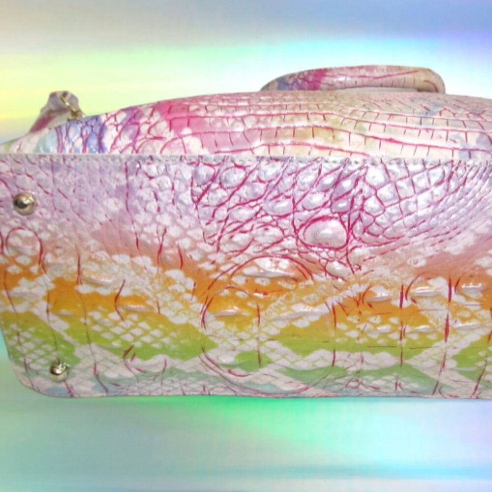 Brahmin Rainbow Optimism Melbourne Ombre Duxbury Large Satchel Pristine &wallet - Picture 10 of 16